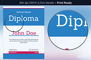 Blue Diploma Template, a Stationery Template by Krukowski Graphics (Thumbnail 2 of 3)