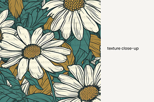 9 70s Retro Daisy Seamless Patterns