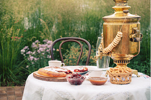 Traditional Tea with Samovar and, a Food & Drink Photo by Jan Jack Russo Media