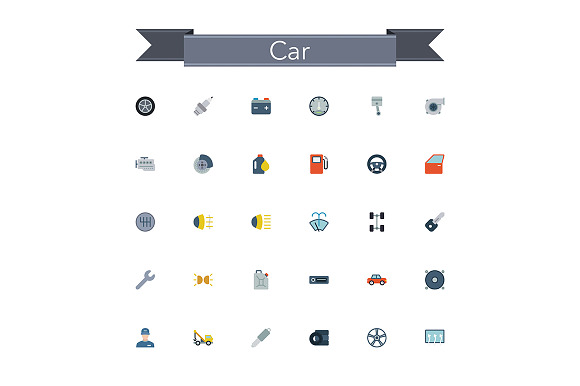 Car Flat Icons