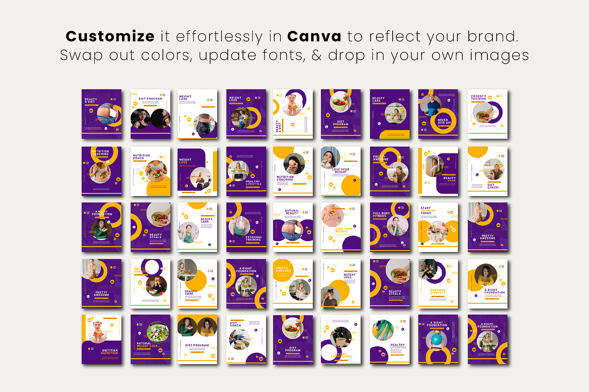 Fitness & Health Instagram Templates preview 3