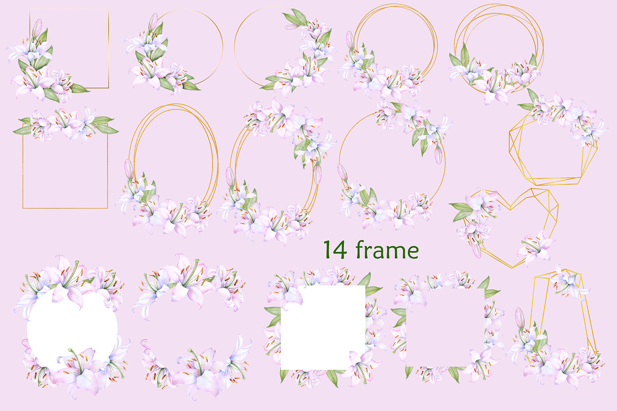 Watercolor clipart white lilies, an Illustration by EshaStudio (Photo 3 of 11)
