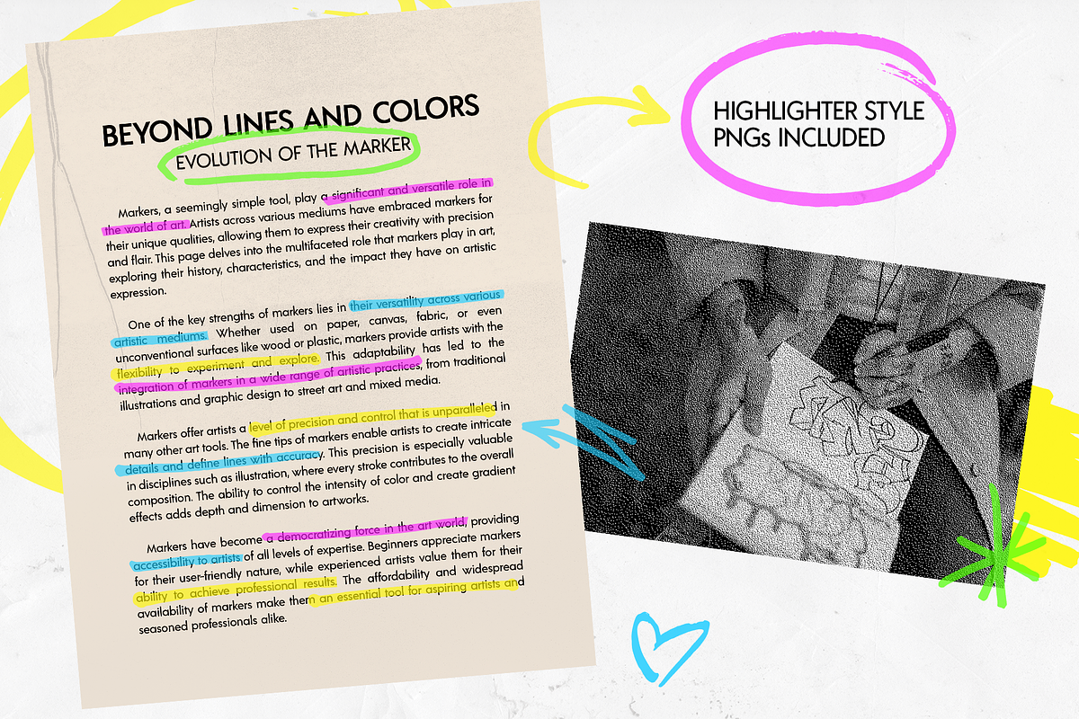 MARKUP Marker PNGs + Brushes Pack, an Object Graphic by Fivehead Studio (Photo 6 of 11)