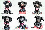 Whimsical Valentine Black Dog Clipar, an Illustration by Creative Art (Thumbnail 4 of 10)