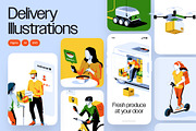 Isometric delivery illustrations, an iPhone Mockup by Formfrom (Thumbnail 1 of 11)