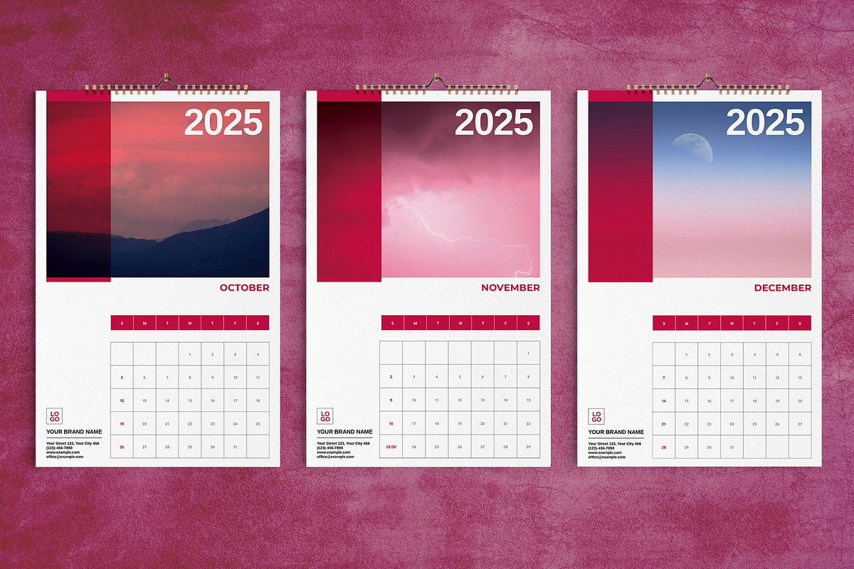 Moon and Mountain Wall Calendar 2025, a Stationery Template by Boris Cupac (Photo 4 of 5)