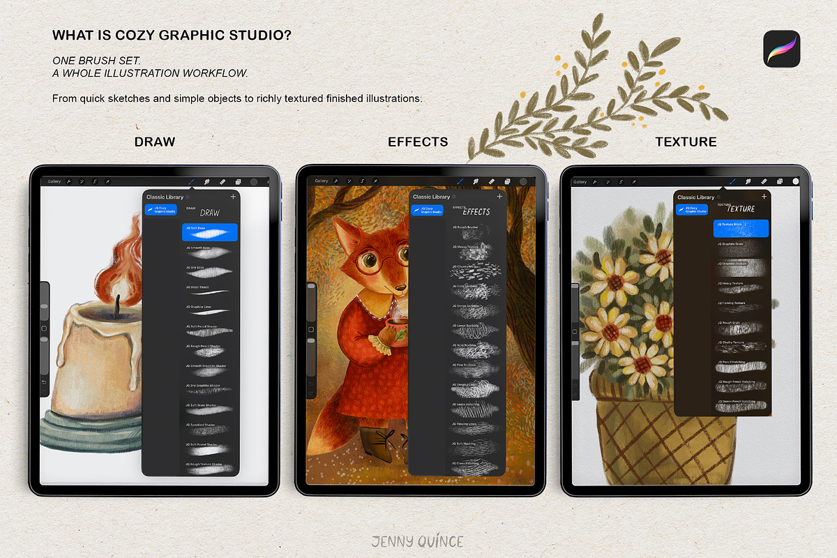 Procreate Brushes - Graphic Studio, a Brush Add-On by Jenny Quince (Photo 2 of 14)