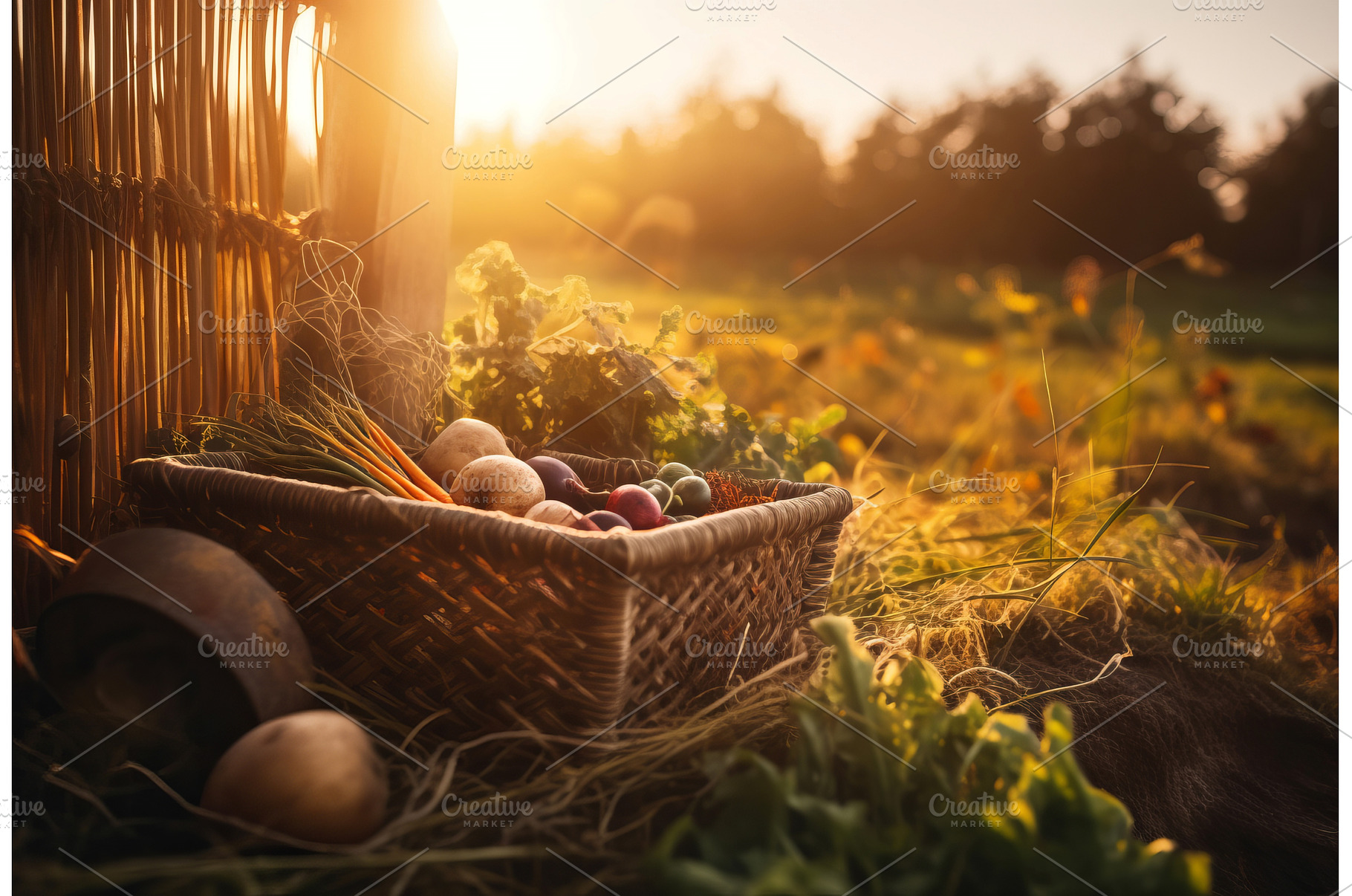 Rich harvest basket. Generate AI, a Food & Drink Photo by Ylivdesign