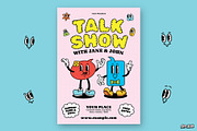 Retro Cartoon Talk Show Flyer, a Flyer Template by The Isian (Thumbnail 1 of 2)