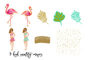 Tropical Clip Art, flamingo clipart, an Illustration by Sunflower Day Love (Thumbnail 3 of 3)