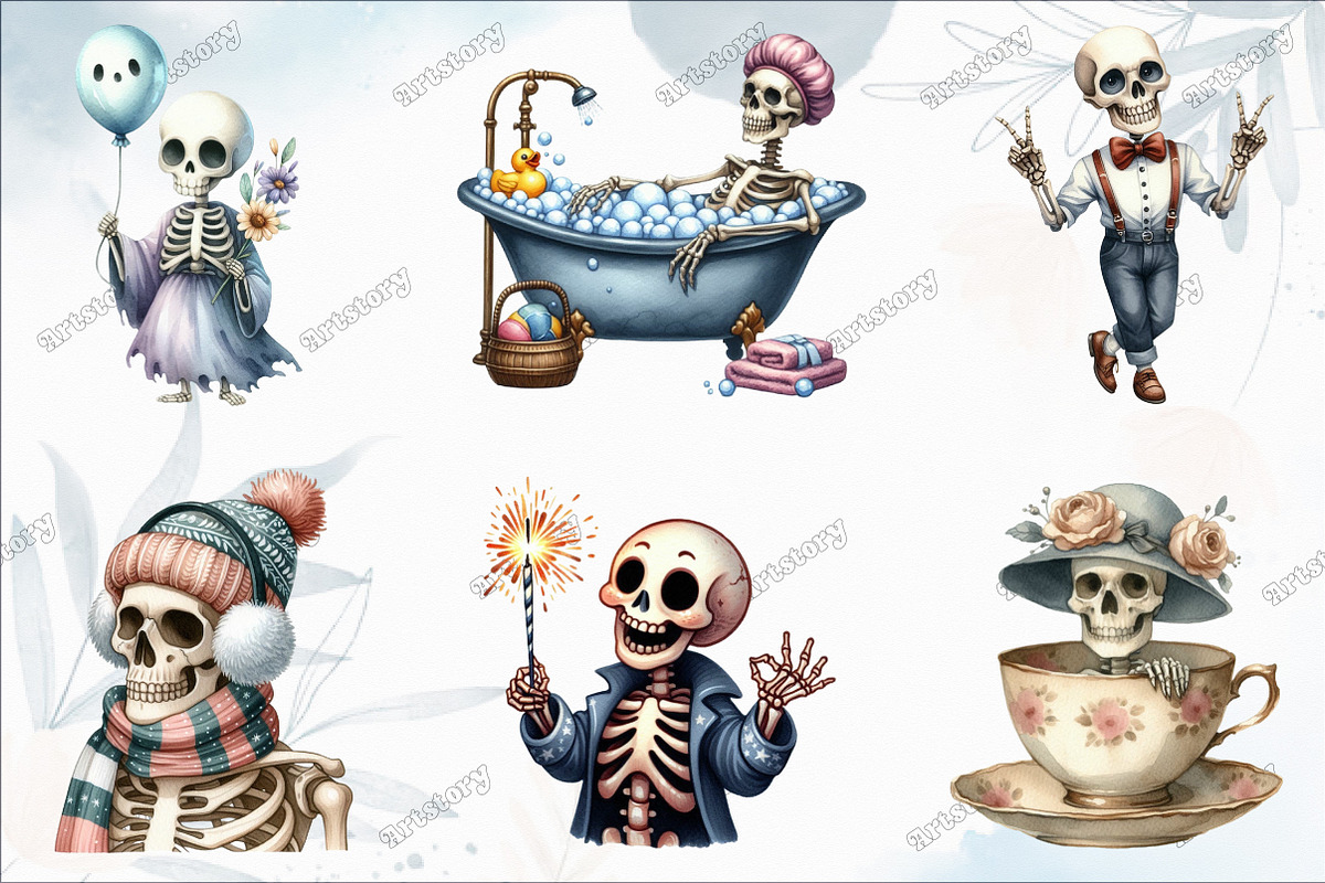 Whimsical Skeleton PNG Bundle, a Graphic by designcity5 (Photo 2 of 5)