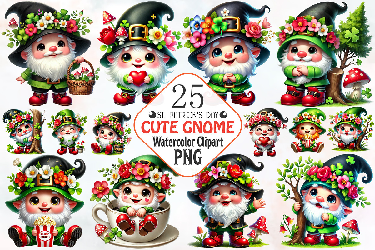 St. Patrick's Day Cute Gnome Sublima, an Illustration by RobertsArt (Photo 1 of 7)