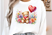 Valentines Day Teddy Bear Clipart, an Illustration by SinaCreation (Thumbnail 7 of 11)