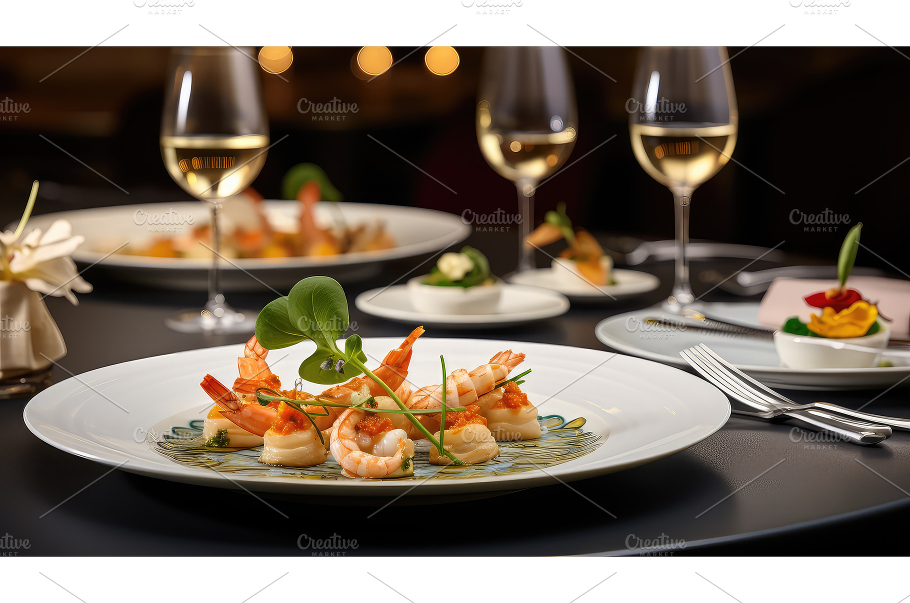 restaurant eat seafood food fine ai, a Food & Drink Photo by pikepicture