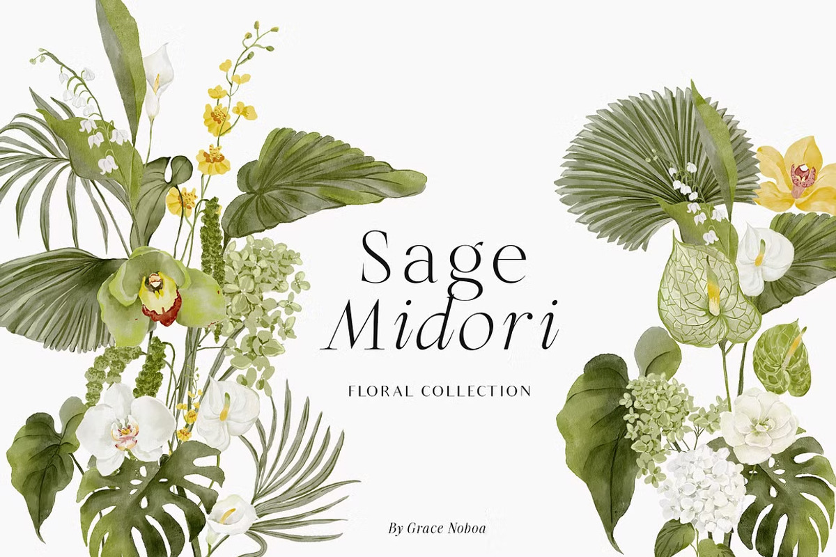 Watercolor Florals Graphics bundle, a Decorative Illustration by Grace Noboa Illustrations (Photo 12 of 20)