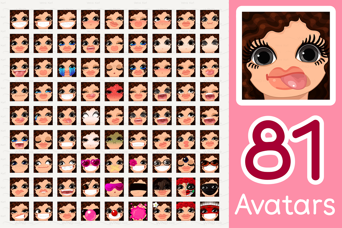 vector BIG avatars SET, a Templates & Theme by WINDmade (Photo 13 of 40)