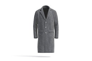 Men's White Wool Coat 3D Model