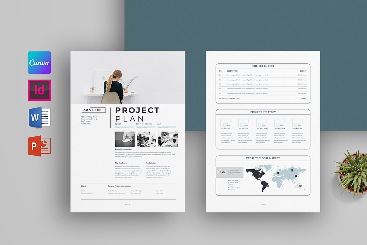 Project Plan | MS Word & Canva, a Stationery Template by obayes (Photo 1 of 6)