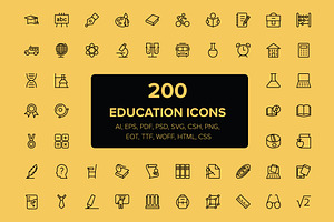 200 Education Icons