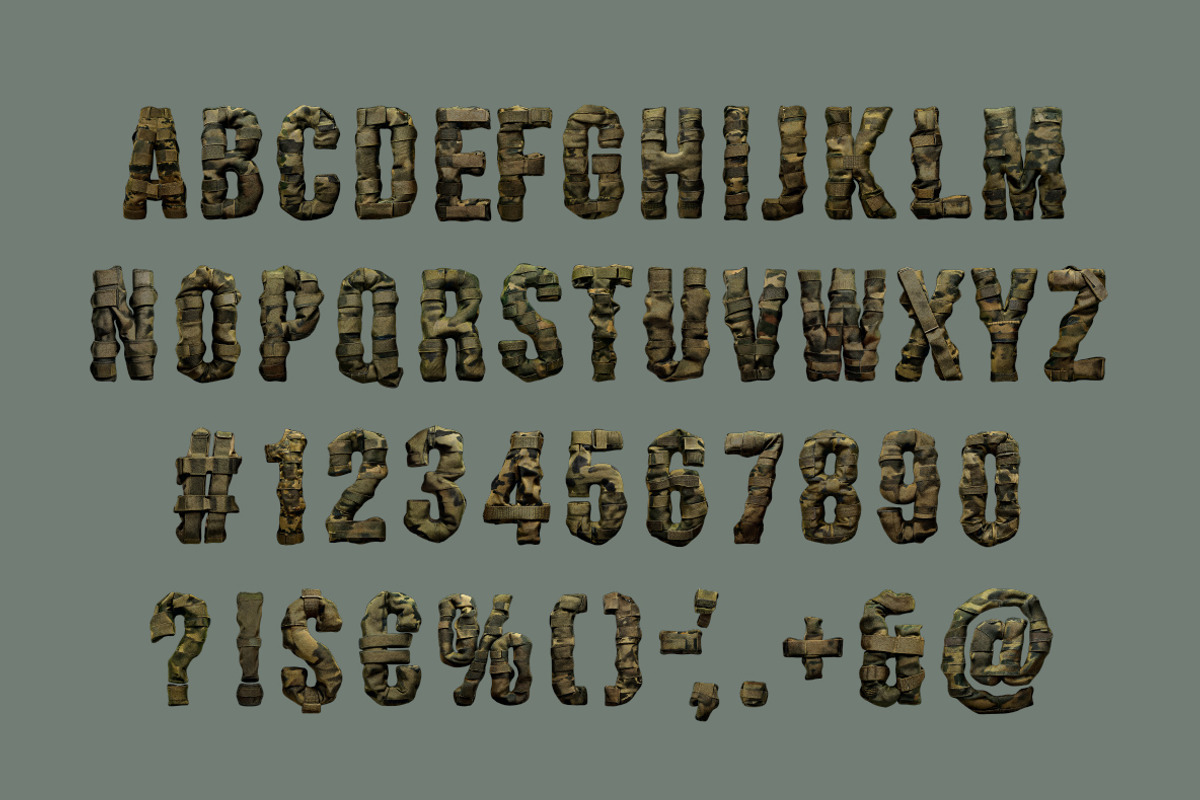 Camouflage Font, a Sans Serif Font by Handmadefont (Photo 2 of 14)