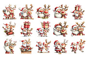 Funny Santa With Reindeer Clipart, a Seasonal Illustration by Nicolle's Colorful Art (Thumbnail 2 of 4)