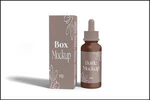 Dropper Bottle and Box Mockup, a Packaging Mockup by mockupbuys