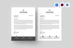 Letterhead | Canva, Word, InDesign, a Stationery Template by Leaflove