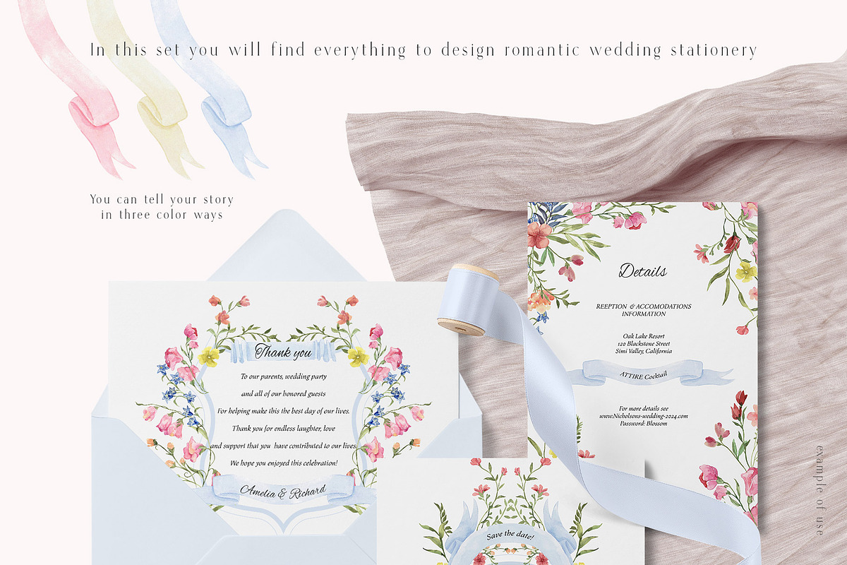 Floralia watercolor wedding crests, an Illustration by SunnyAfternoons (Photo 3 of 14)