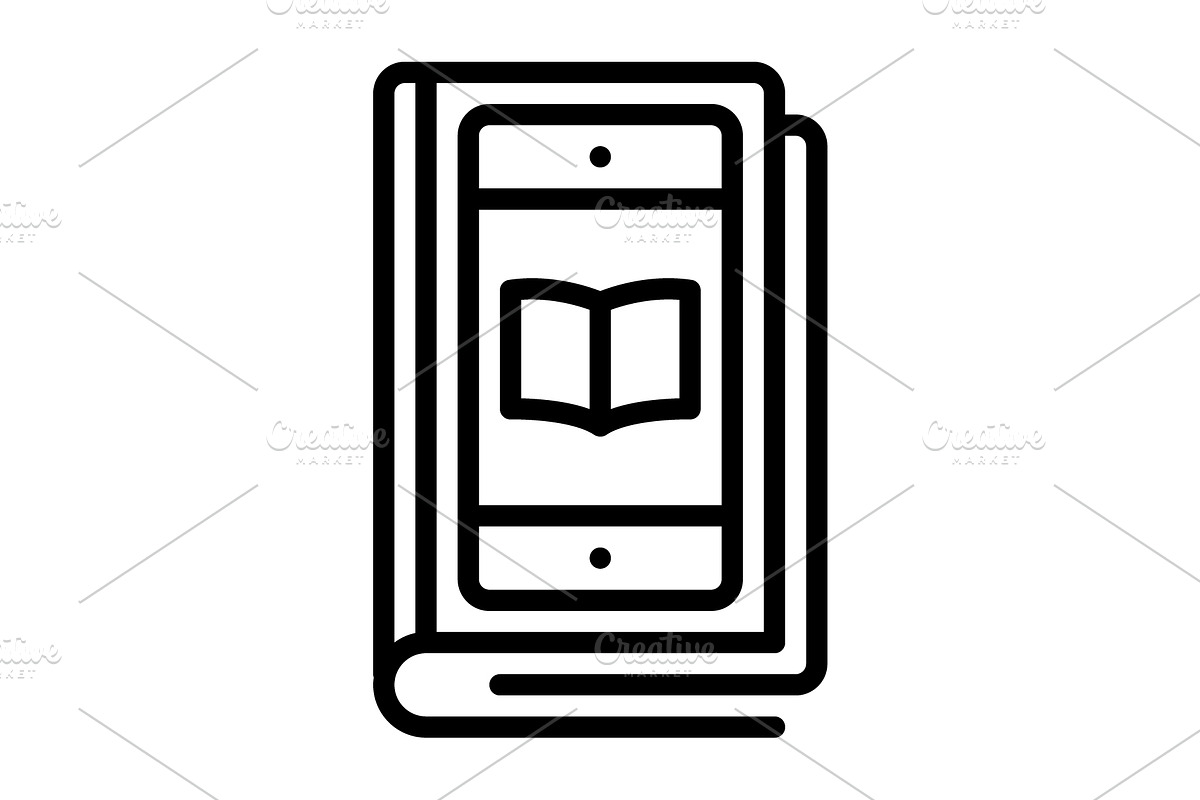 Ebook book recording black icon, an Outline Icon by Creative priyanka