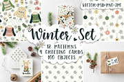 Winter Set, a Decorative Illustration by Marina Demidova (Thumbnail 1 of 7)