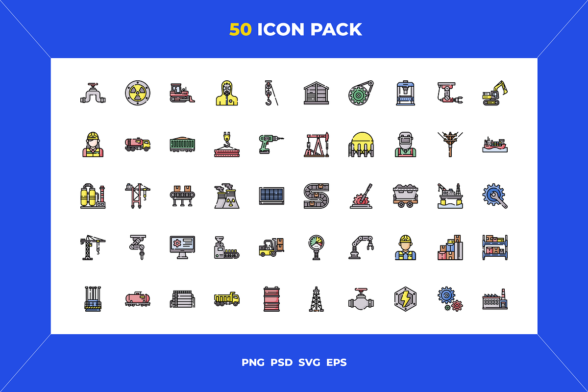 50 Industrial process icons, an Icon by Wencory (Photo 1 of 2)