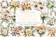 Watercolor White Boho Wedding Floral, an Illustration by SinaCreation (Thumbnail 1 of 7)