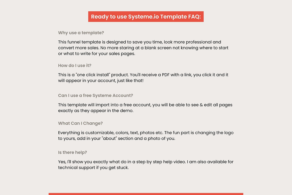 Systeme.io Dark Mode Red Blog, a Landing Page Template by Hayley's Digital Hub (Photo 6 of 10)