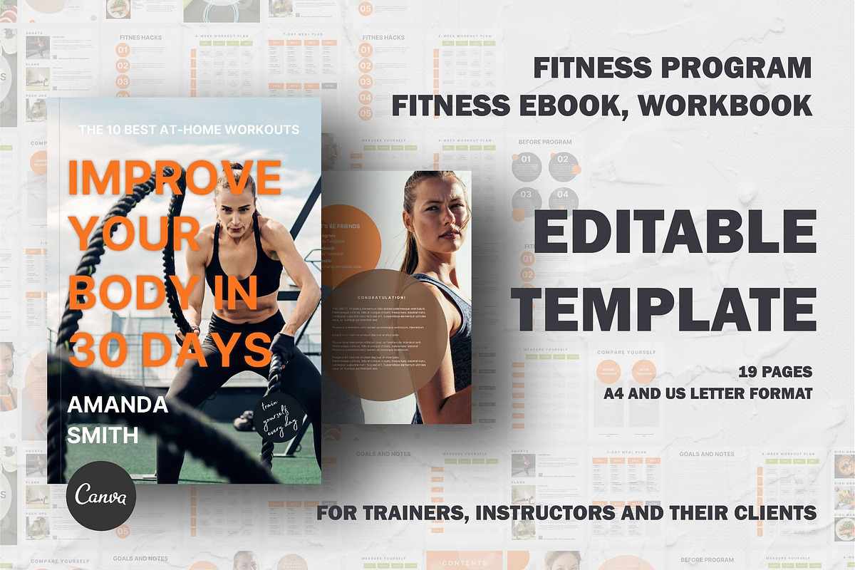 Fitness workout program template., a Magazine Template by Handy Template (Photo 1 of 10)