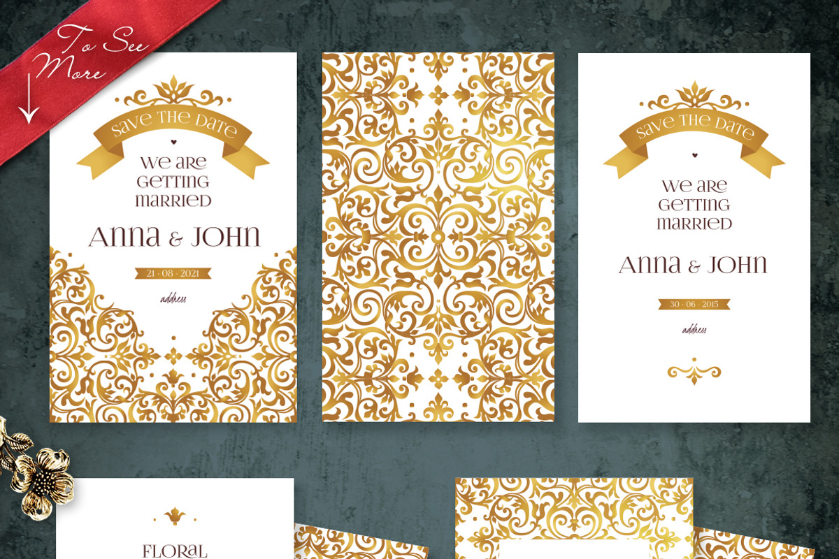 4. Victorian Wedding Cards. Invite, a Card Template by O'Gold! (Photo 2 of 3)