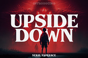 Upside Down - 1980s Retro Typeface, a Serif Font by HipFonts (Thumbnail 1 of 9)