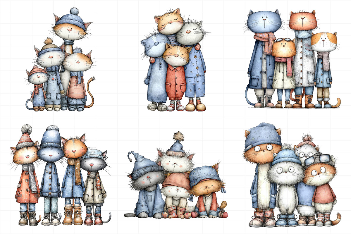 Whimsical Christmas Cat Clipart, an Illustration by Daily.Designs (Photo 4 of 5)
