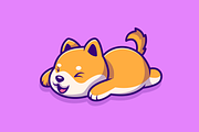 Cute Shiba Inu Dog Lay on Floor, an Animal Illustration by Catalyst Labs (Thumbnail 2 of 3)