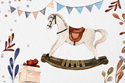 Nursery watercolor clipart, an Animal Illustration by Artcard Watercolor (Thumbnail 5 of 25)