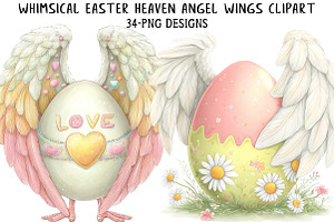 Whimsical Easter Heaven Angel Wings, an Illustration by Daily.Designs