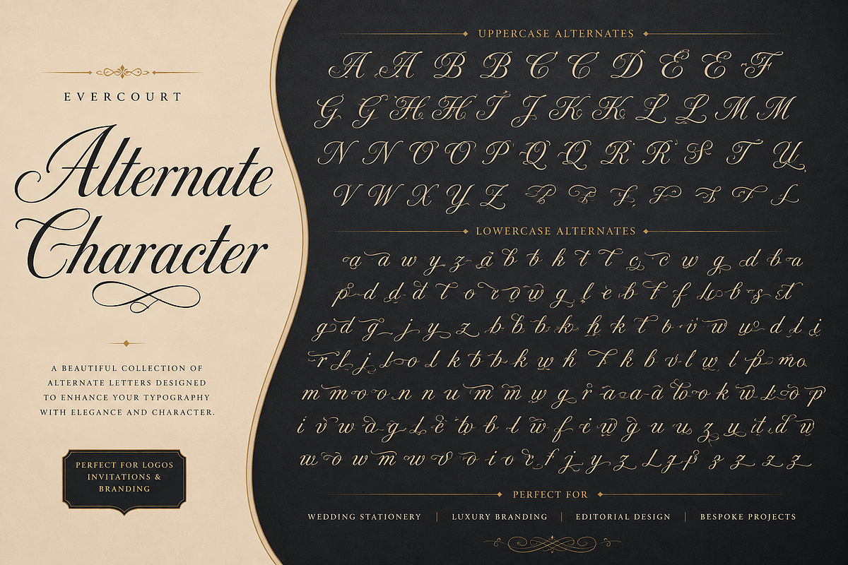 Evercourt - Romantic Script Font, a Script Font by PaperMoon (Photo 5 of 9)