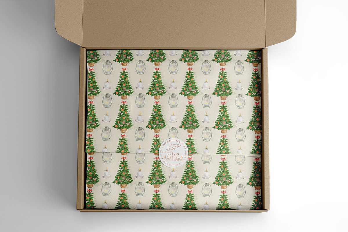 Cozy Christmas Watercolor Collection, a Decorative Illustration by Olya Haifisch (Photo 5 of 12)