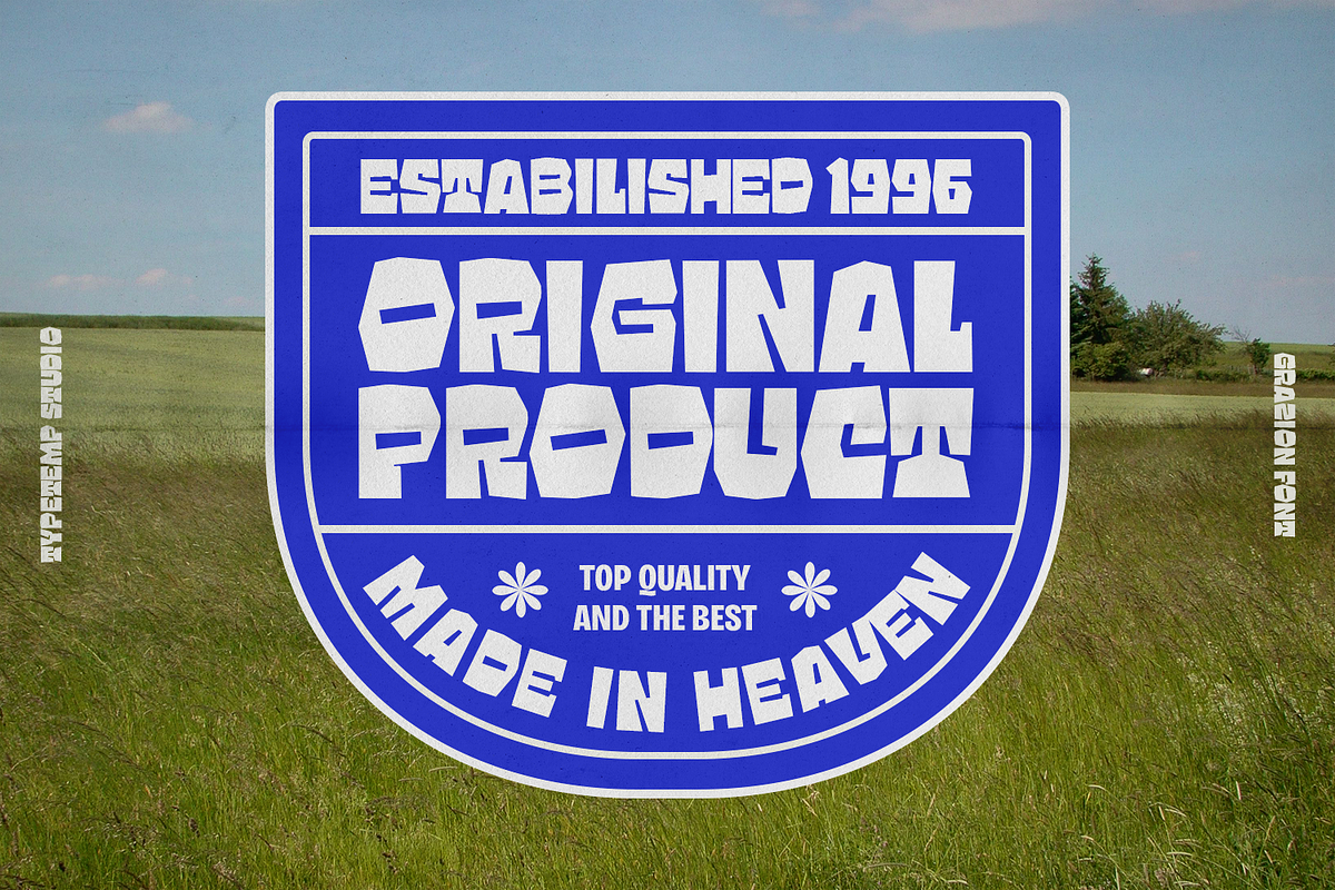 Grazion - Bold Retro Display Font, a Sans Serif Font by Typetemp Studio (Photo 10 of 15)