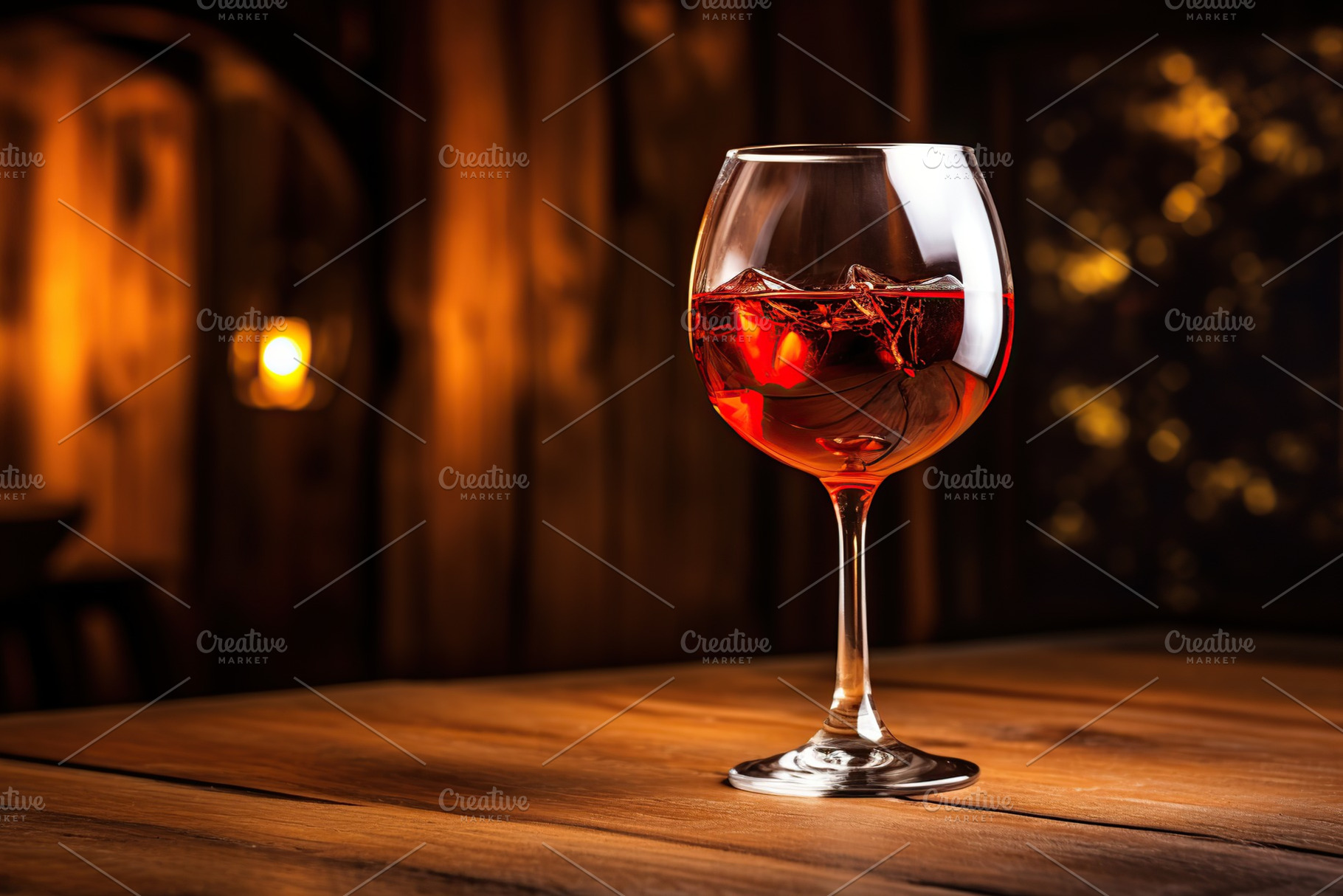Alcohol cocktail in wineglass on bar table, a Food & Drink Photo by AlyaAnd