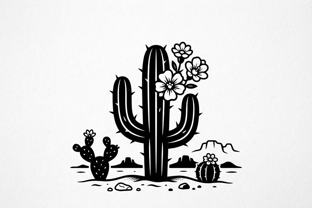 60 Desert Cactus Floral Silhouette, a Seasonal Illustration by Amazin_art (Photo 9 of 35)