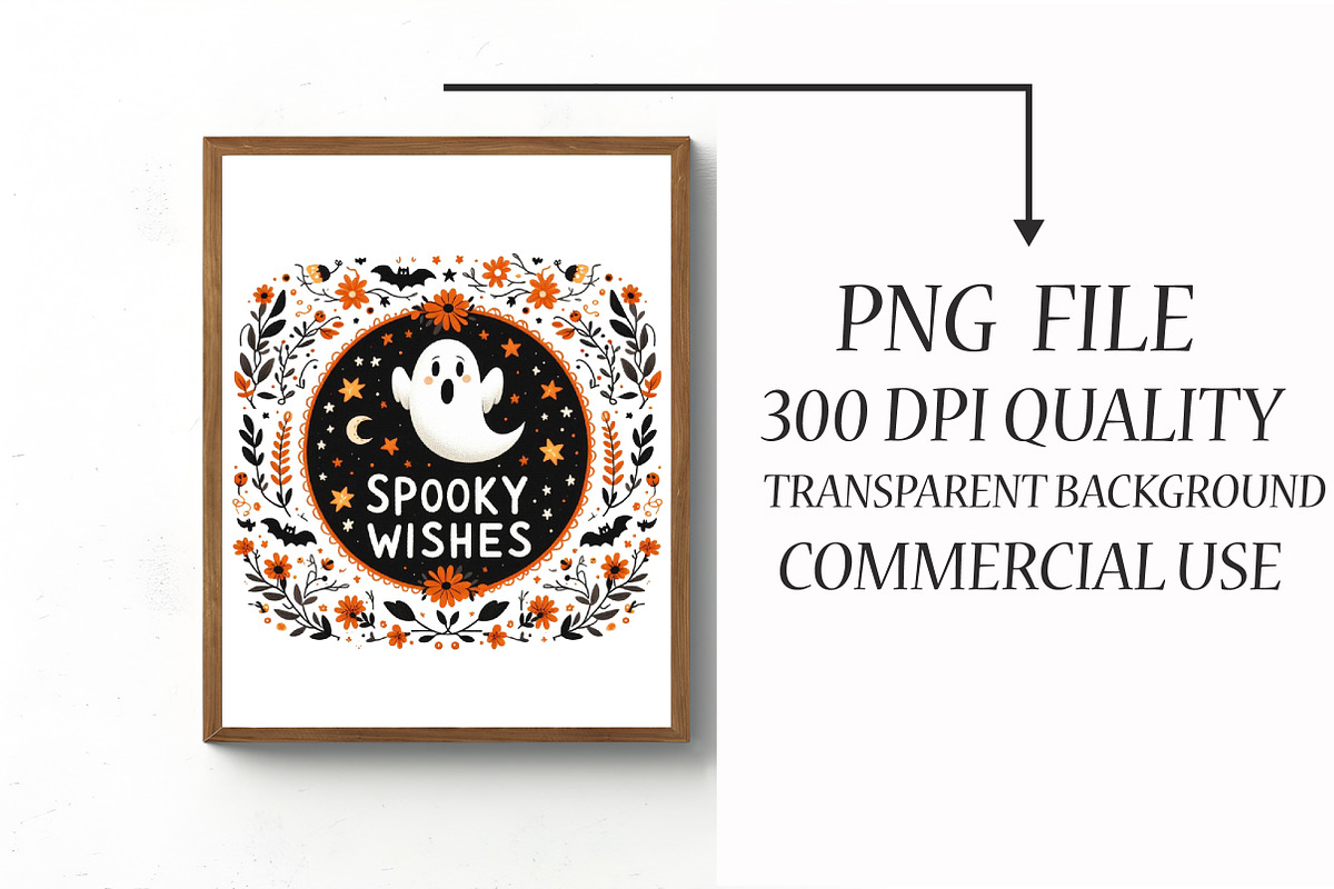 Spooky Wishes, Cute Halloween Ghost, an Illustration by Libby Wishes (Photo 3 of 6)