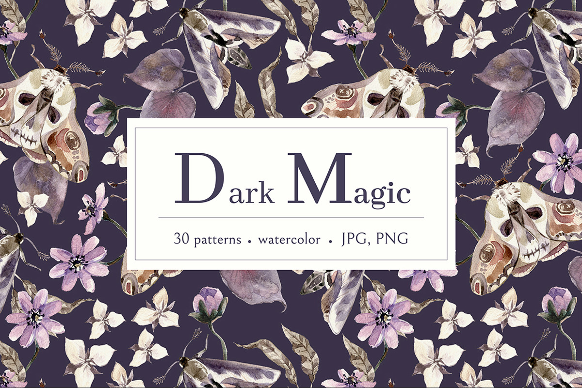 Dark Magic Pattern set, a Pattern Graphic by Dinkoobraz (Photo 1 of 9)