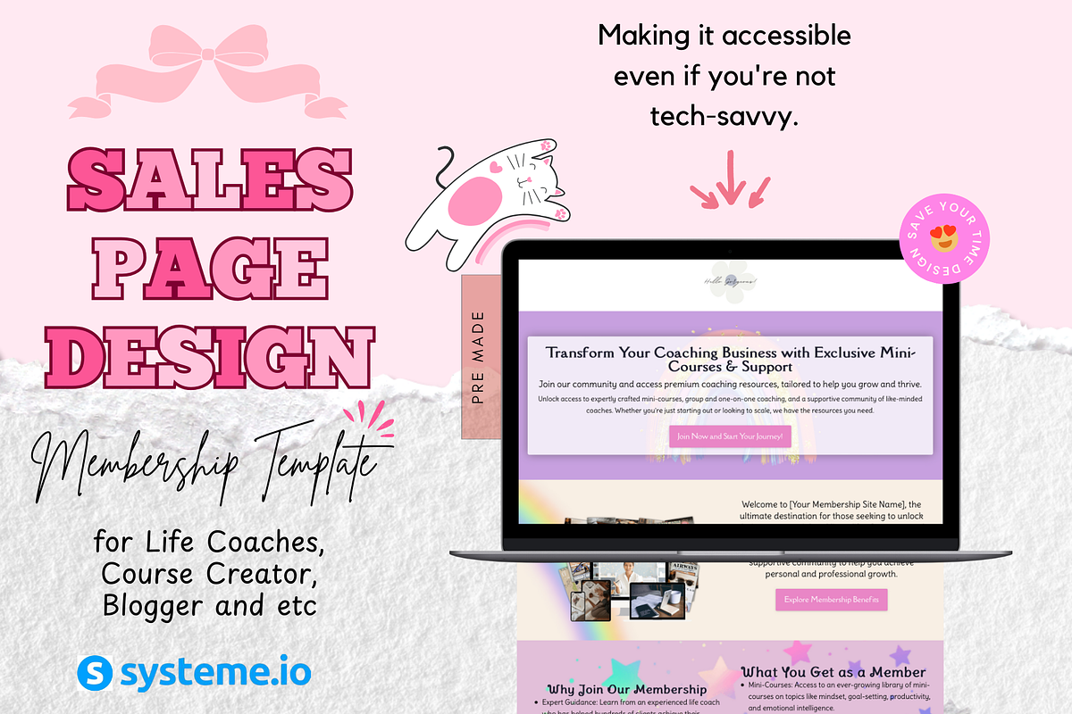 Membership Site Design Template, a Branding & Logo Template by bellaROSEworkshop (Photo 9 of 10)