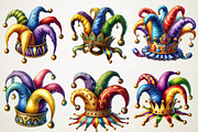 Mardi Gras Jester Hat Clipart, a Work Illustration by OK Design (Thumbnail 3 of 5)