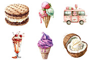 Retro Summer Ice Cream Clipart, an Illustration by Design Market (Thumbnail 3 of 4)